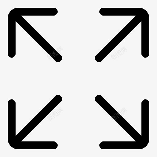 全屏宽调整大小图标svg_新图网 https://ixintu.com 全屏 大纲ui 宽 展开 折叠 操作 注意 活动 箭头 缩放 调整大小