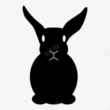 兔子杰作复活节标志图标图标