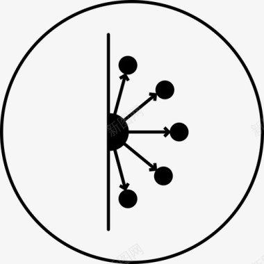 原子核科学和研究圆形固体图标图标
