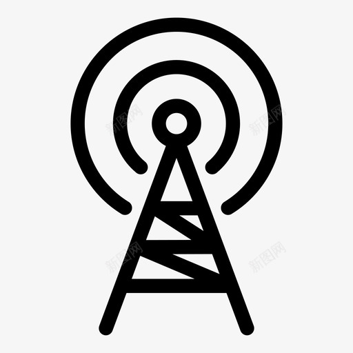 无线电台wifi传输塔图标svg_新图网 https://ixintu.com wifi传输 信号传输 卫星 塔 声波 天线 无线电信号 无线电台 电波 著名图标线 连接
