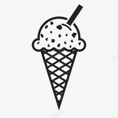 冰淇淋蛋卷冰淇淋筒华夫饼图案图标图标
