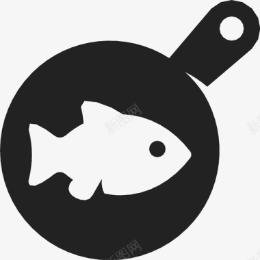 鱼苗海鲜平底锅图标图标