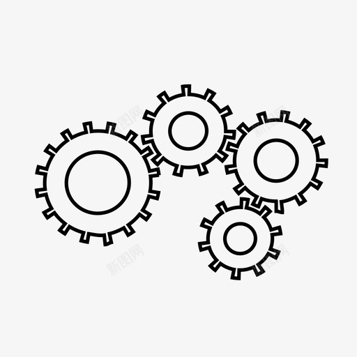 齿轮传递旋转运动简单机械图标svg_新图网 https://ixintu.com 传递旋转运动 工作 旋转轮 机械 简单机械 轮廓 齿轮 齿轮或齿轮 齿防止滑动