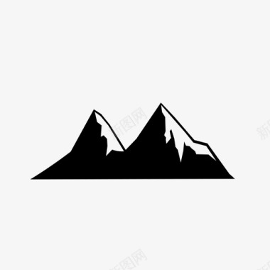 山脉阿尔卑斯山风景图标图标