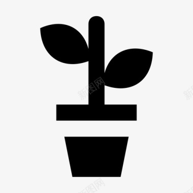 盆栽芽种植园植物盆栽图标图标