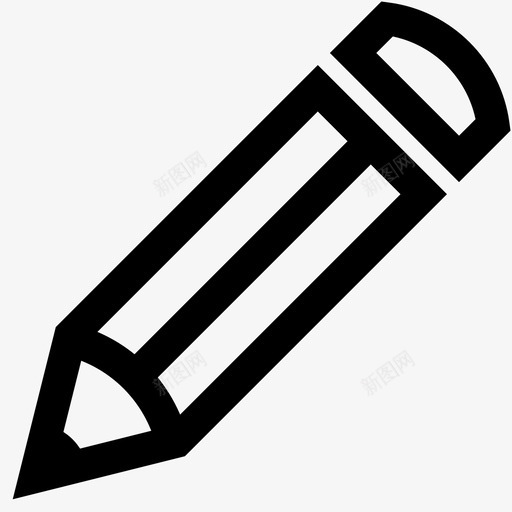 铅笔黑白碳素图标svg_新图网 https://ixintu.com 写作 学校 碳素 素描 线条图标 绘图 编辑 铅笔 黑白