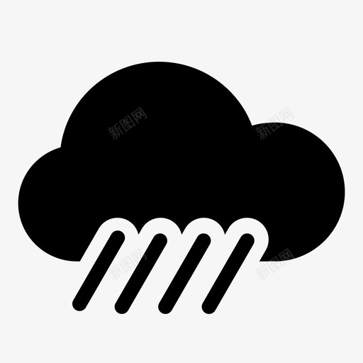 雨联合下一个图标svg_新图网 https://ixintu.com 下一个 云 多个 天气 指示 树 联合 雨