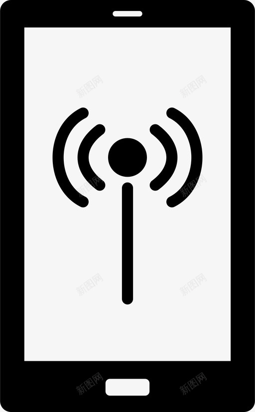 手机信号无线电波图标svg_新图网 https://ixintu.com 天线 手机信号 技术 无线 智能手机 电波 移动范围 网络 设备 连接