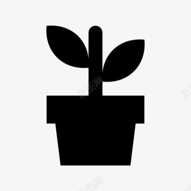 芽植物盆栽自然图标图标