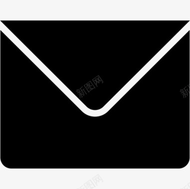 新的电子邮件黑背面信封标志界面酷图标图标