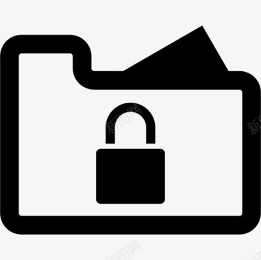 文件夹锁定界面符号基本图标图标