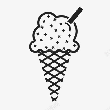 冰淇淋筒减法标记图标图标