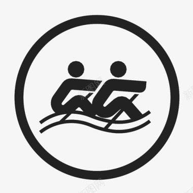 划船团队运动图标图标