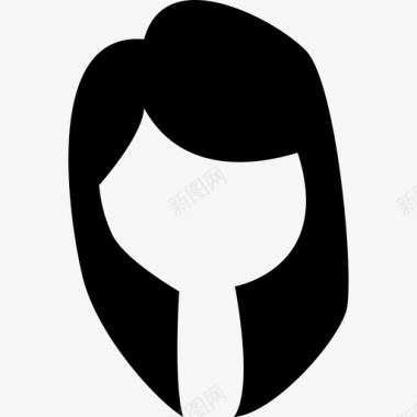 女性黑发造型发廊图标图标
