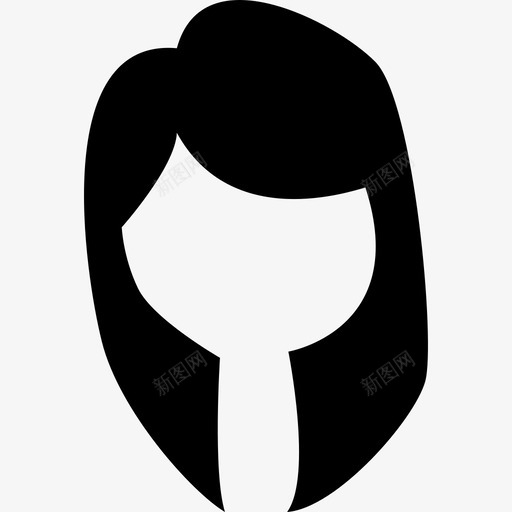 女性黑发造型发廊图标svg_新图网 https://ixintu.com 发廊 女性黑发 造型