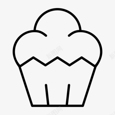 纸杯蛋糕树符号图标图标