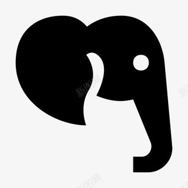 大象动物和鸟类材料标图标图标