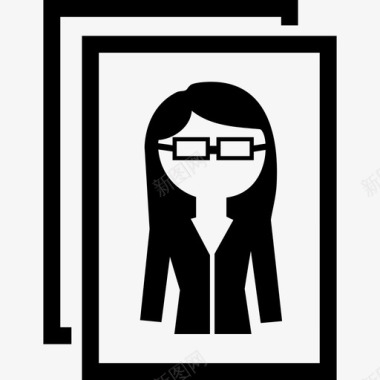 戴眼镜的女性照片学历学术1图标图标