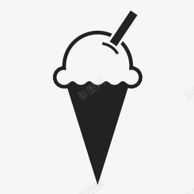 冰淇淋筒推迟新的图标图标