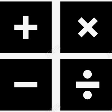 四个正方形中的数学符号符号学术2图标图标
