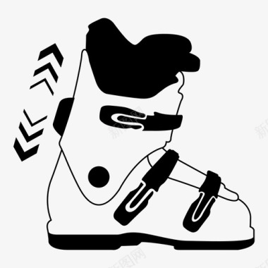 滑雪靴旅游围巾图标图标