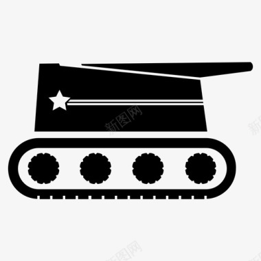 坦克战争运输军用车辆图标图标