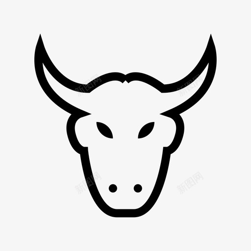 牛动物和鸟线图标svg_新图网 https://ixintu.com 动物和鸟线图标 牛