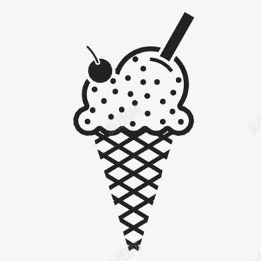 冰淇淋筒夏季多个图标图标