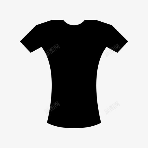 T恤夏装短袖图标svg_新图网 https://ixintu.com T恤 休闲装 圆领 夏装 服装 服装材料设计图标 短袖 素色 紧身衣