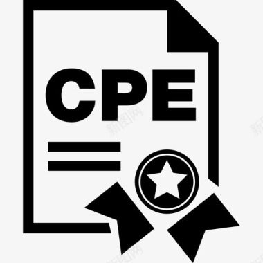 学历证书带有字母CPE和缎带学术2图标图标
