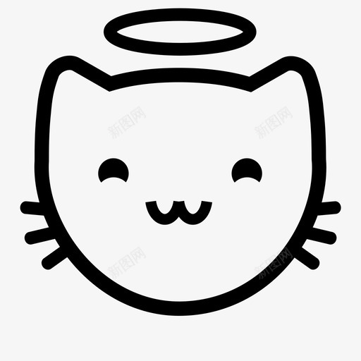 无辜动物猫图标svg_新图网 https://ixintu.com 人 动物 小猫表情 无辜 猫 笑脸 耳朵 表情