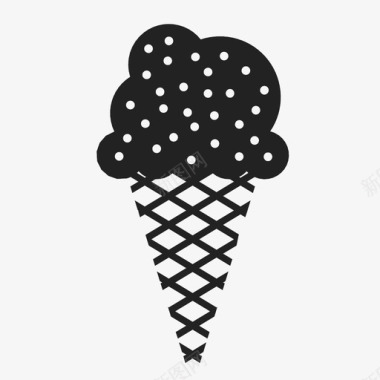 冰淇淋筒华夫饼甜的图标图标