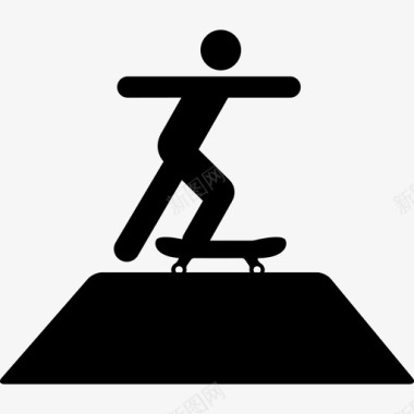 滑板运动滑冰者轮廓运动多运动图标图标