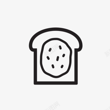 面包上的花生酱厨房图标图标