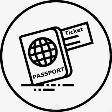 护照酒店和旅游专线图标图标
