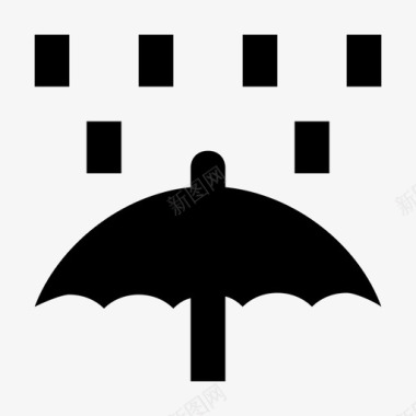 雨伞粗体金色图标图标
