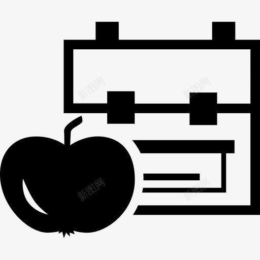 背包和苹果教育学术1图标svg_新图网 https://ixintu.com 学术1 教育 背包和苹果