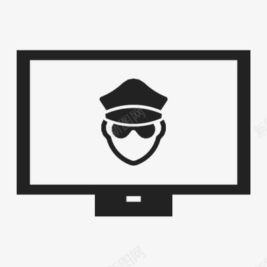 警用电脑飞行情报室罪犯报告图标图标