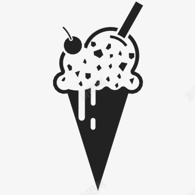 冰淇淋筒高夏季图标图标