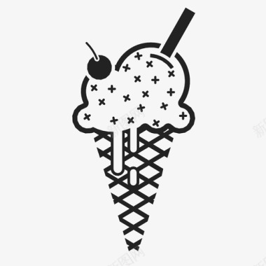 冰淇淋筒标志删除图标图标