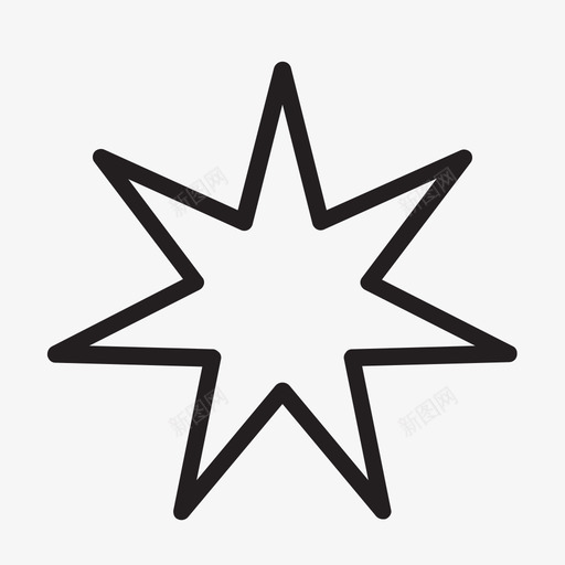 星星七点星图像图标svg_新图网 https://ixintu.com 七点星 图像 尖头 星星