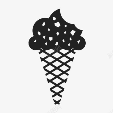 冰淇淋筒巧克力片白巧克力片图标图标