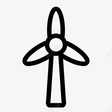 风机风电场风能图标图标