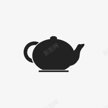 茶壶加粗金色图标图标
