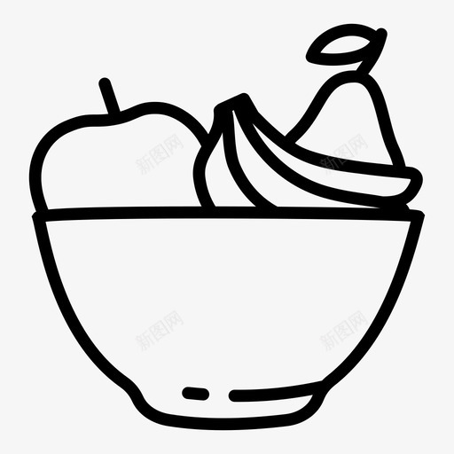 水果沙拉梨图标svg_新图网 https://ixintu.com 健康 新鲜 梨 水 水果 水果盘 沙拉 苹果 食物 食用 香蕉 黑白香蕉