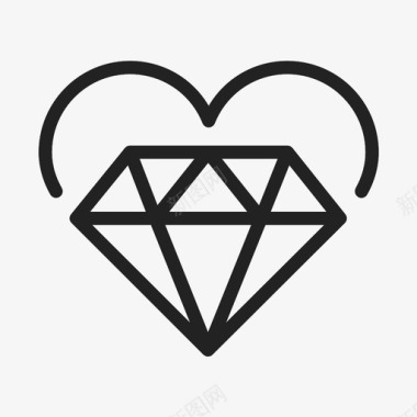 钻石心永恒浪漫图标图标