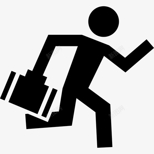 一手拿着公文包跑的工人人指向的图标svg_新图网 https://ixintu.com 一手拿着公文包跑的工人 人 指向的图标