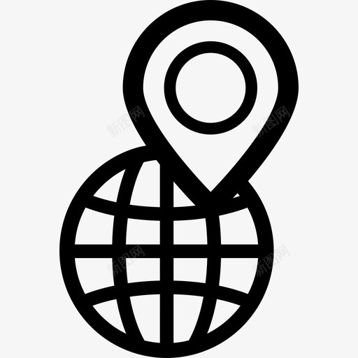 圆中有一个引脚符号的世界接口seopack图标svg_新图网 https://ixintu.com seopack 圆中有一个引脚符号的世界 接口