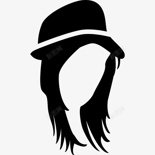 戴帽子的头发人发廊图标svg_新图网 https://ixintu.com 人 发廊 戴帽子的头发