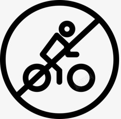12岁以下禁止骑车禁止骑自行车禁止骑车步行图标高清图片